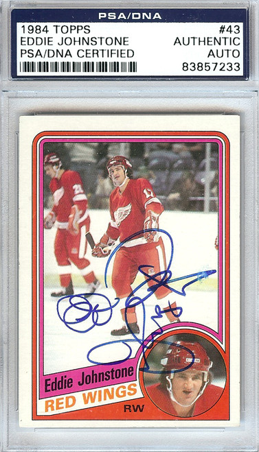 Eddie Johnstone Autographed 1984 Topps Card #43 Detroit Red Wings PSA/DNA #83857233