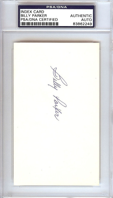 Billy Parker Autographed 3x5 Index Card California Angels PSA/DNA #83862249