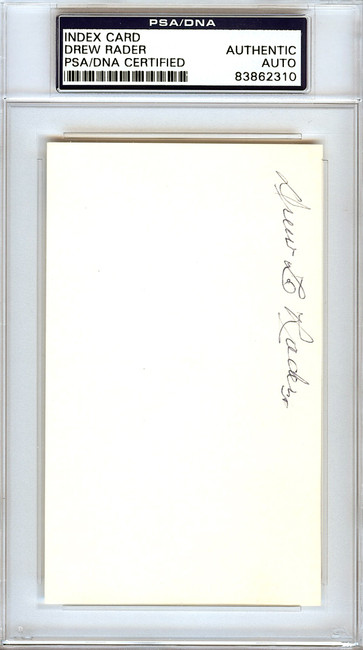 Drew "Lefty" Rader Autographed 3x5 Index Card Pittsburgh Pirates PSA/DNA #83862310