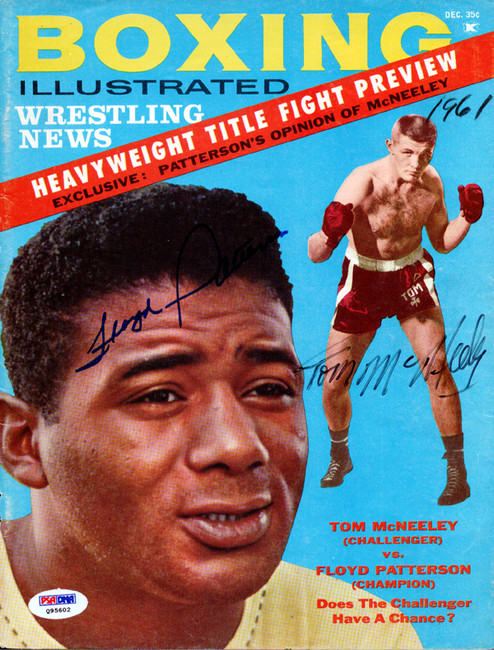 Floyd Patterson & Tom McNeeley Autographed Boxing Illustrated Magazine Cover PSA/DNA #Q95602