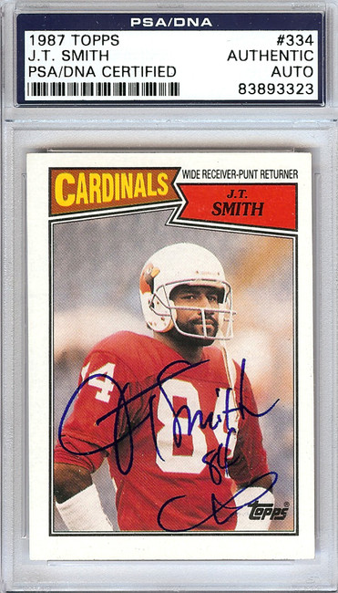 J.T. Smith Autographed 1987 Topps Card #334 St. Louis Cardinals PSA/DNA #83893323