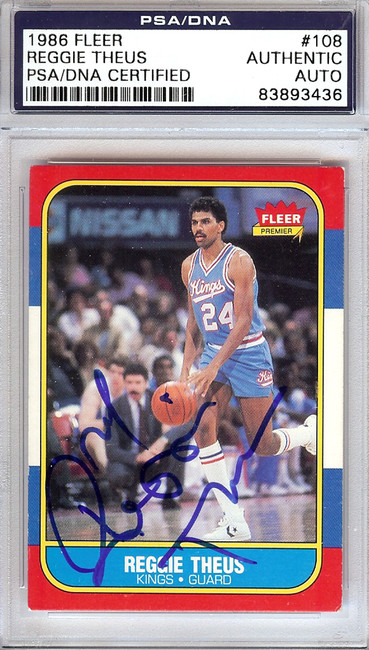 Reggie Theus Autographed 1986 Fleer Card #108 Sacramento Kings PSA/DNA #83893436