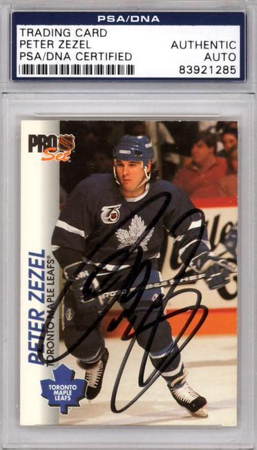 Peter Zezel Autographed 1992-93 Pro Set Card #187 Toronto Maple Leafs PSA/DNA #83921285