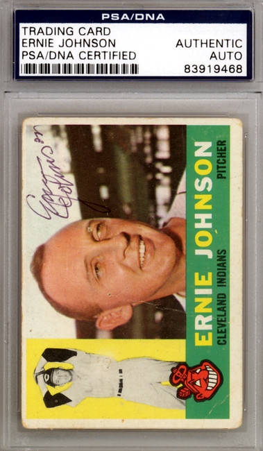 Ernie Johnson Autographed 1960 Topps Card #228 Cleveland Indians PSA/DNA #83919468