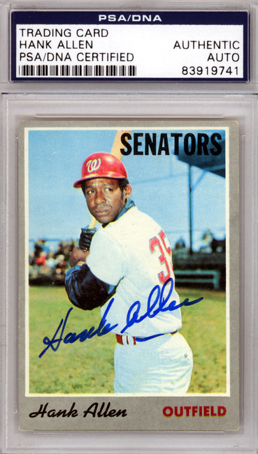 Hank Allen Autographed 1970 Topps Card #14 Washington Senators PSA/DNA #83919741