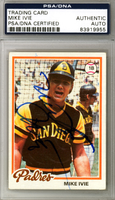 Mike Ivie Autographed 1978 Topps Card #445 San Diego Padres PSA/DNA #83919955