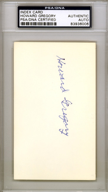 Howard W. "Howie" Gregory Autographed 3x5 Index Card St. Louis Browns PSA/DNA #83936006