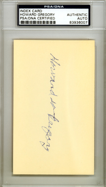 Howard W. "Howie" Gregory Autographed 3x5 Index Card St. Louis Browns PSA/DNA #83936007