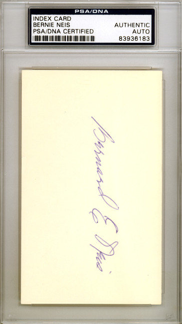 Bernie Neis Autographed 3x5 Index Card Brooklyn Dodgers PSA/DNA #83936183