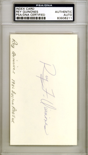 Rey Quinones Autographed 3x5 Index Card Boston Red Sox PSA/DNA #83936211