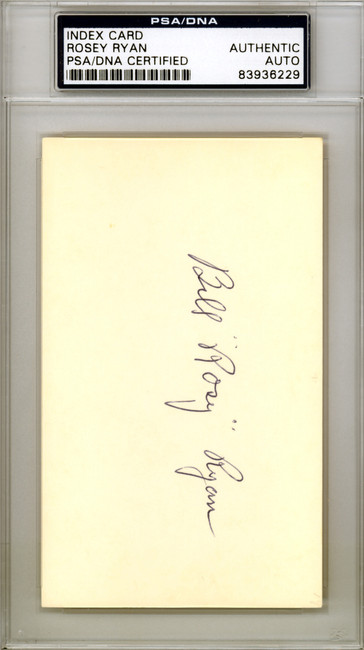 Rosy Ryan Autographed 3x5 Index Card New York Yankees PSA/DNA #83936229