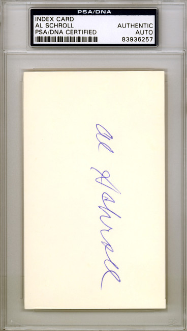 Al Schroll Autographed 3x5 Index Card Chicago Cubs PSA/DNA #83936257