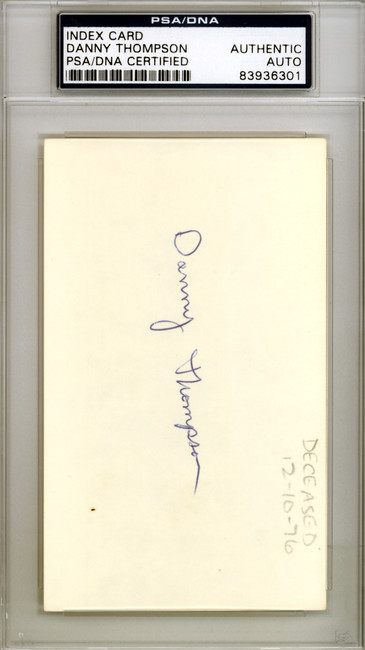 Danny Thompson Autographed 3x5 Index Card Minnesota Twins PSA/DNA #83936301
