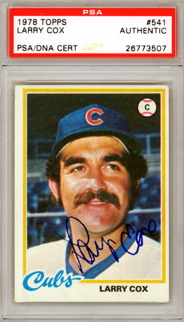 Larry Cox Autographed 1978 Topps Card #541 Chicago Cubs PSA/DNA #26773507