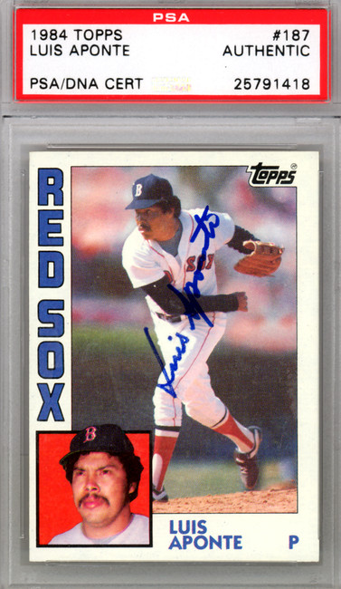 Luis Aponte Autographed 1984 Topps Card #187 Boston Red Sox PSA/DNA #25791418