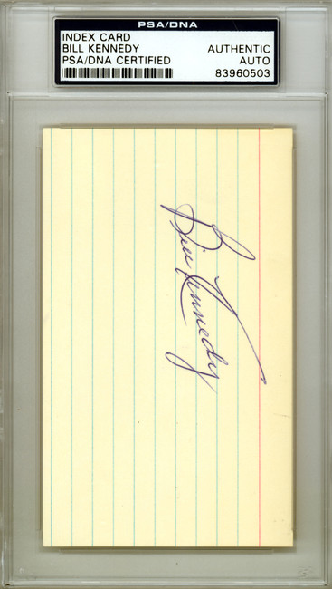 Bill Kennedy Autographed 3x5 Index Card Boston Red Sox PSA/DNA #83960503