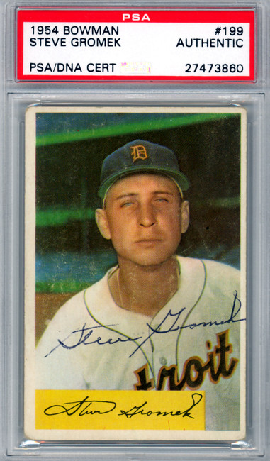 Steve Gromek Autographed 1954 Bowman Card #199 Detroit Tigers PSA/DNA #27473860