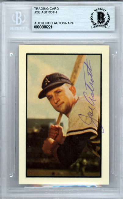 Joe Astroth Autographed 1953 Bowman Reprint Card #82 Philadelphia A's Beckett BAS #9888221