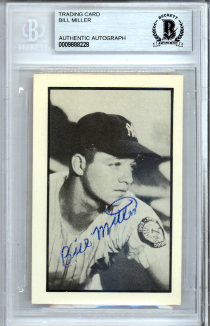 Bill Miller Autographed 1953 Bowman Reprint Card #54 New York Yankees Beckett BAS #9888228