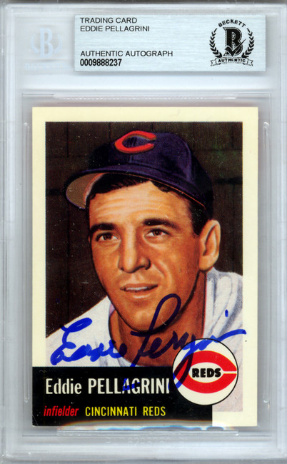 Eddie Pellagrini Autographed 1953 Topps Archives Card #28 Cincinnati Reds Beckett BAS #9888237