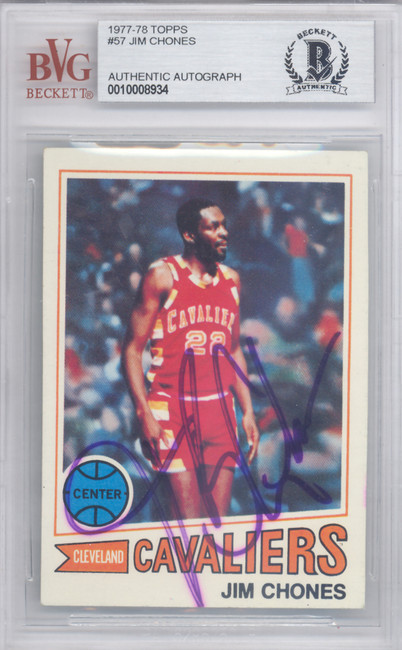 Jim Chones Autographed 1977 Topps Card #57 Cleveland Cavaliers Beckett BAS #10008934