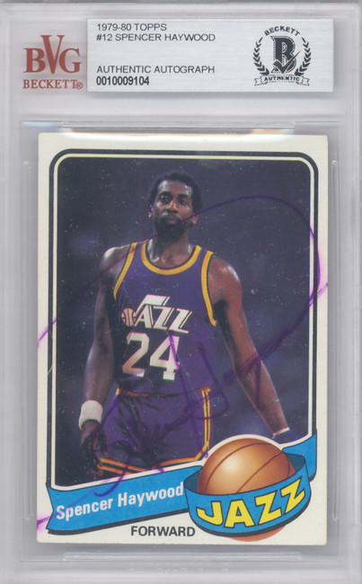 Spencer Haywood Autographed 1979 Topps Card #12 New Orleans Jazz Beckett BAS #10009104