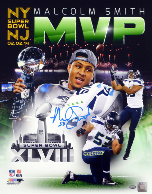 Malcolm Smith Autographed 16x20 Photo Seattle Seahawks Super Bowl MCS Holo Stock #72384