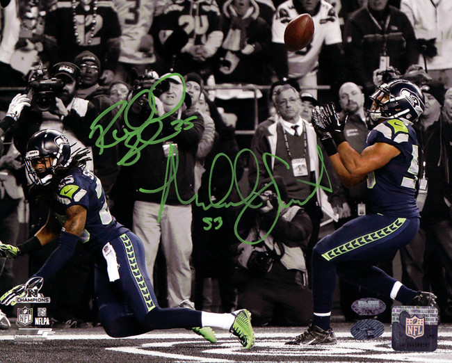 Richard Sherman & Malcolm Smith Autographed 8x10 Photo Seattle Seahawks RS Holo & MCS Holo Stock #85972