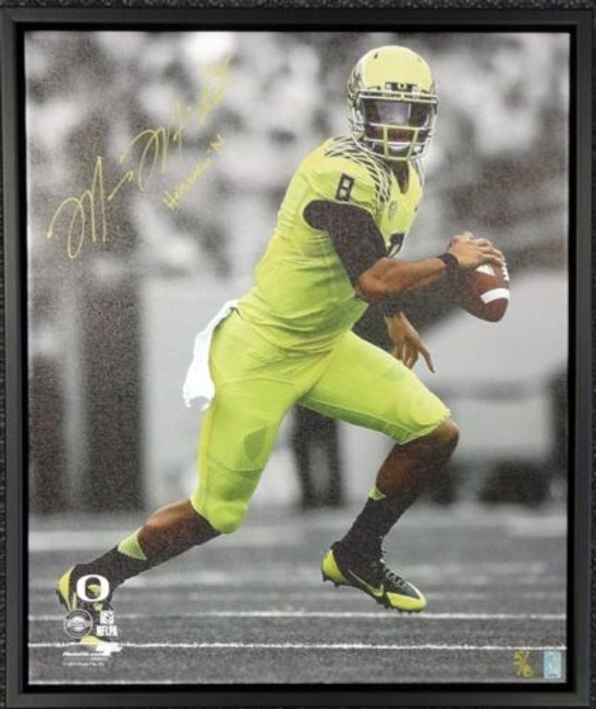 Marcus Mariota Autographed Framed 20x24 Canvas Photo Oregon Ducks "Heisman '14" #/8 MM Holo Stock #91864