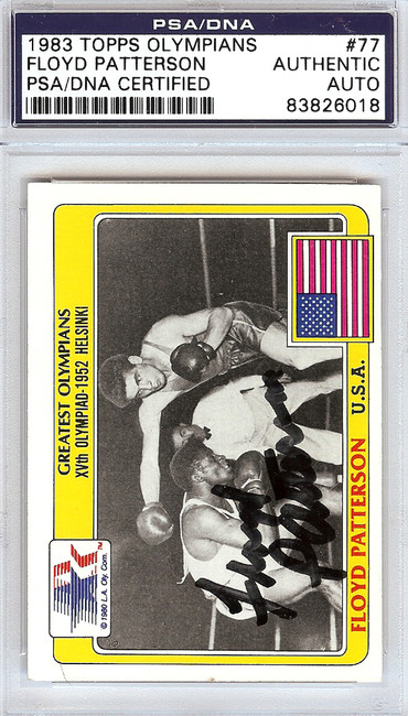 Floyd Patterson Autographed 1983 Topps Olympians Card #77 PSA/DNA Stock #96814