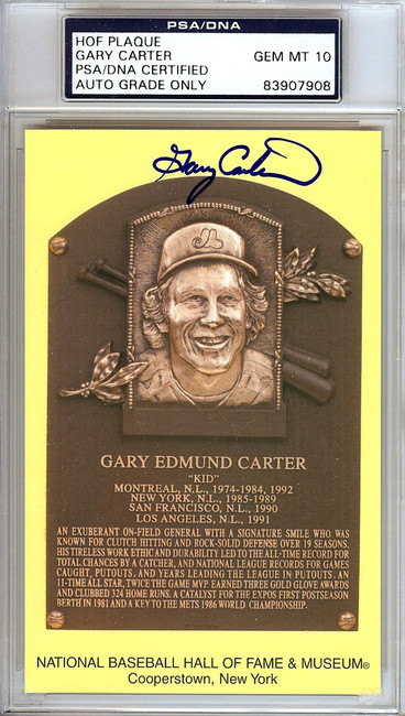 Gary Carter Autographed HOF Postcard Mets, Expos Gem Mint 10 PSA/DNA Stock #106518 Gary Carter Autographed HOF Postcard Mets, Expos Gem Mint 10 PSA/DNA Stock #106518