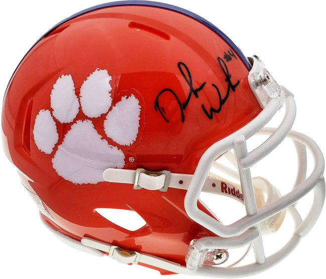 Deshaun Watson Autographed Clemson Tigers Orange Speed Mini Helmet Beckett BAS Stock #113704