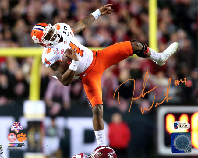 Deshaun Watson Autographed 8x10 Photo Clemson Tigers Beckett BAS Stock #113715