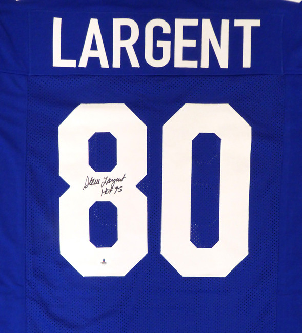 Seattle Seahawks Steve Largent Autographed Blue Jersey "HOF 95" Beckett BAS Stock #124674