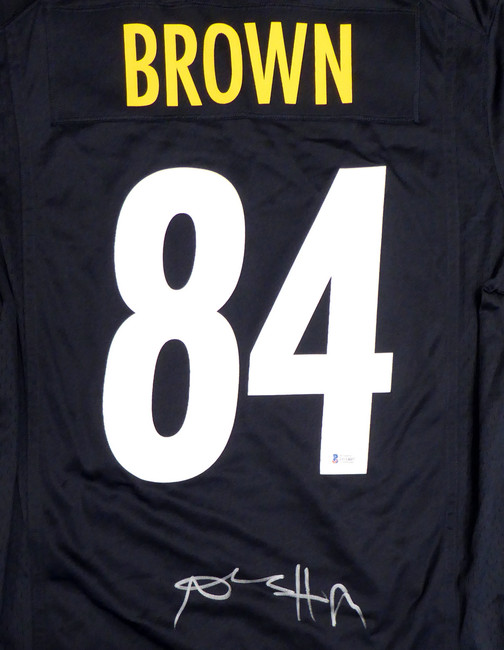 Pittsburgh Steelers Antonio Brown Autographed Black Nike Jersey Size M Beckett BAS Stock #126637