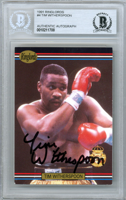Tim Witherspoon Autographed 1991 Ringlords Card #4 Beckett BAS #10211708
