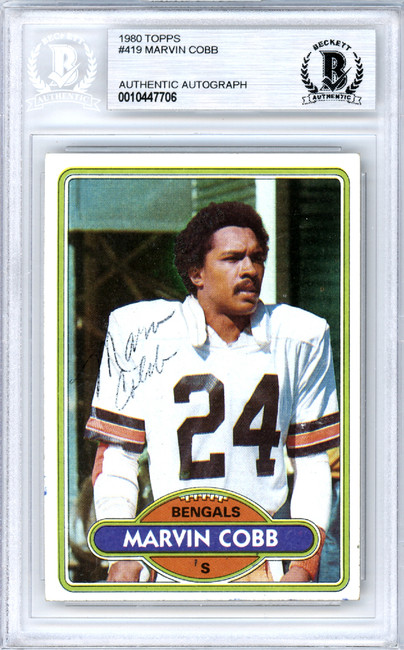 Marvin Cobb Autographed 1980 Topps Card #419 Cincinnati Bengals Beckett BAS #10447706