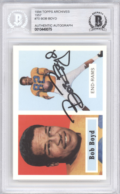 Bob Boyd Autographed 1994 1957 Topps Archives Card #70 Los Angeles Rams Beckett BAS #10448075