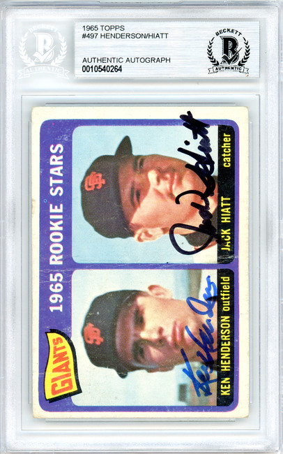 Ken Henderson & Jack Hiatt Autographed 1965 Topps Rookie Card #497 San Francisco Giants Beckett BAS #10540264