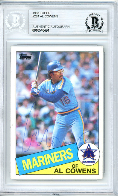 Al Cowens Autographed 1985 Topps Card #224 Seattle Mariners Beckett BAS #10540494