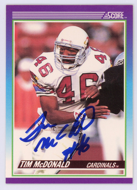Tim McDonald Autographed 1990 Score Card #127 Phoenix Cardinals SKU #134707
