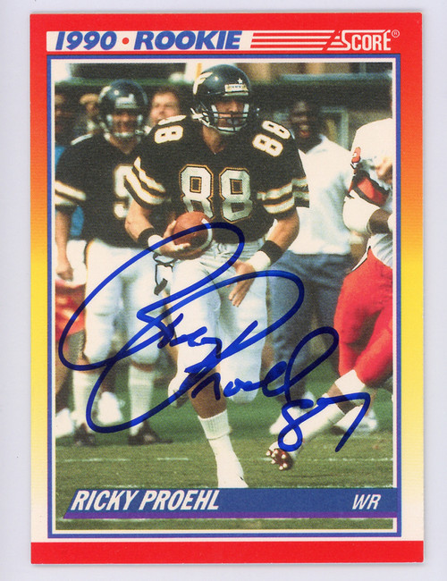 Ricky Proehl Autographed 1990 Score Card #654 Phoenix Cardinals SKU #134718