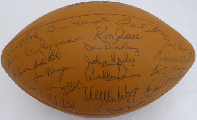 1969 Green Bay Packers Team Autographed Football With 50 Total Signatures Including Bart Starr PSA/DNA #AE04869