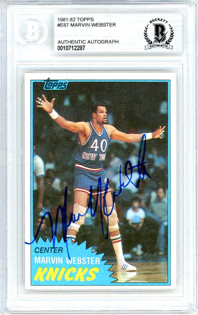 Marvin Webster Autographed 1981-82 Topps Card #87 New York Knicks Beckett BAS #10712287 Marvin Webster Autographed 1981-82 Topps Card #87 New York Knicks Beckett BAS #10712287