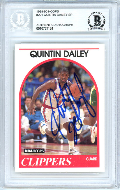 Quintin Dailey Autographed 1989-90 Hoops Card #221 Los Angeles Clippers Beckett BAS #10739124