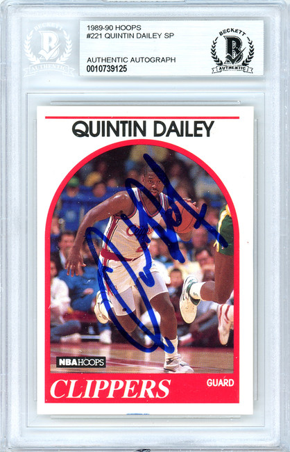 Quintin Dailey Autographed 1989-90 Hoops Card #221 Los Angeles Clippers Beckett BAS #10739125