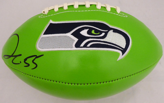 Frank Clark Autographed Green Seattle Seahawks Logo Football MCS Holo Stock #137955