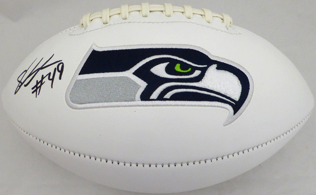Shaquem Griffin Autographed Seattle Seahawks White Logo Football (Smudged) MCS Holo #79406