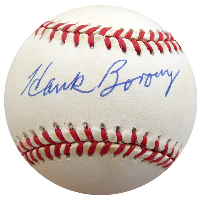 Hank Borowy Autographed Official AL Baseball New York Yankees, Chicago Cubs Beckett BAS #F26238