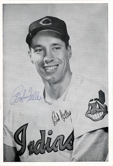 Bob Feller Autographed 6x8.5 Photo Picture Pack Cleveland Indians Beckett BAS #F98285